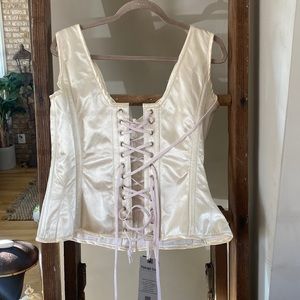 VINTAGE GOTH COLLECTION SATIN LACE UP BONING CORSET 36 PUNK STEAMPUNK  36 NEW